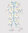 Baby-Schlaf-Set aus Baumwolle und Lyocell mit Katzen-Motiv weiss MARSHMALLOW/weiss MULTICO